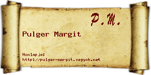 Pulger Margit névjegykártya
